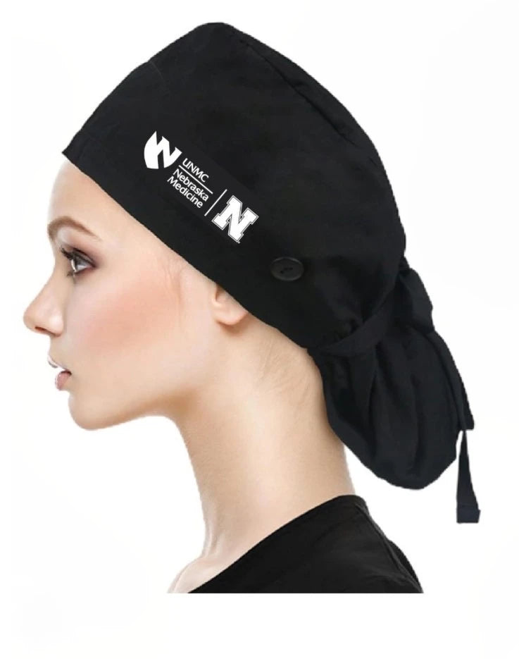 SALE Huskers Scrub Cap with Ponytail Holder