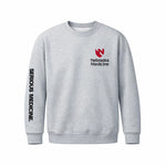Nebraska Medicine Crewneck Sweatshirt, Brand Promise on Sleeve Grey