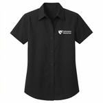 Ladies Short Sleeve Dress Shirt Black