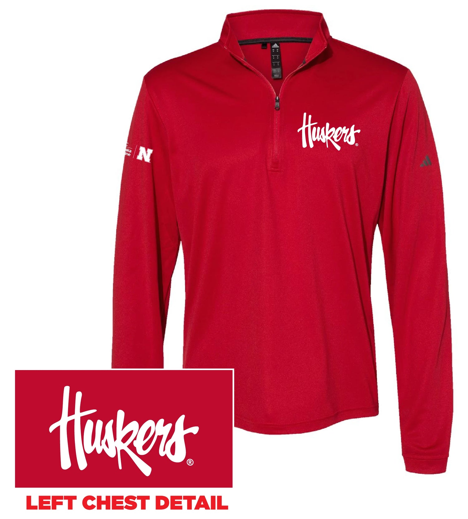 Huskers Adidas Quarter Zip Pullover