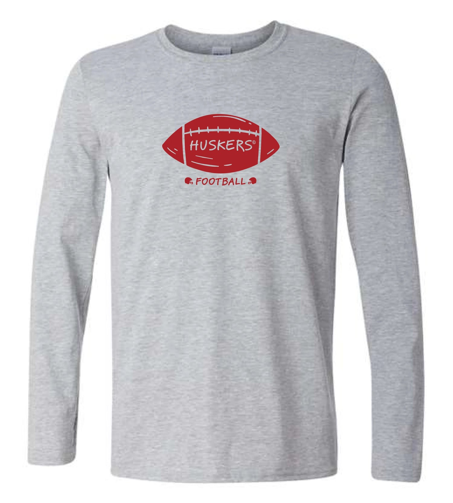 Huskers Long Sleeve T-shirt with Red Football