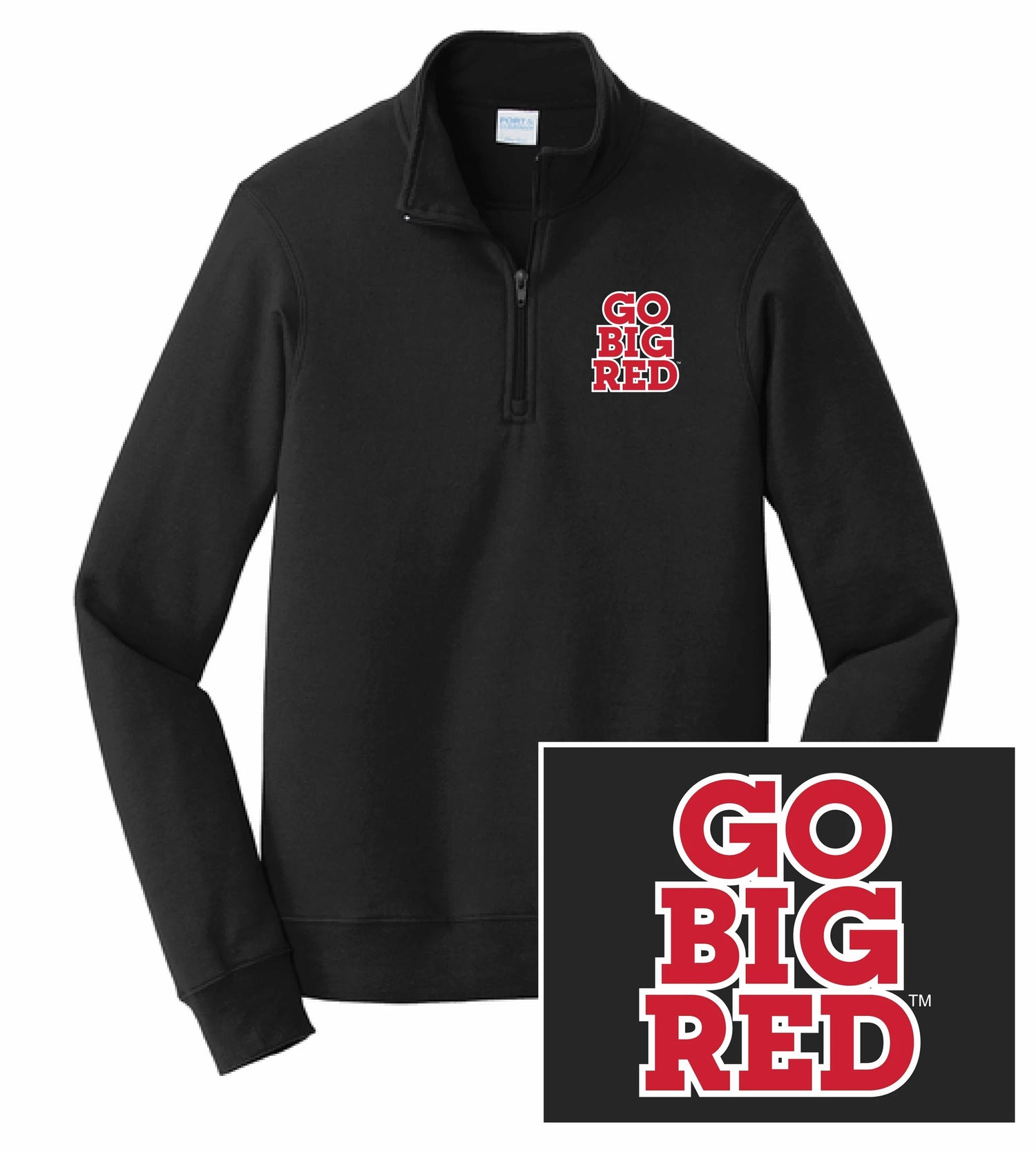 Huskers Go Big Red Quarter Zip Pullover Sweatshirt